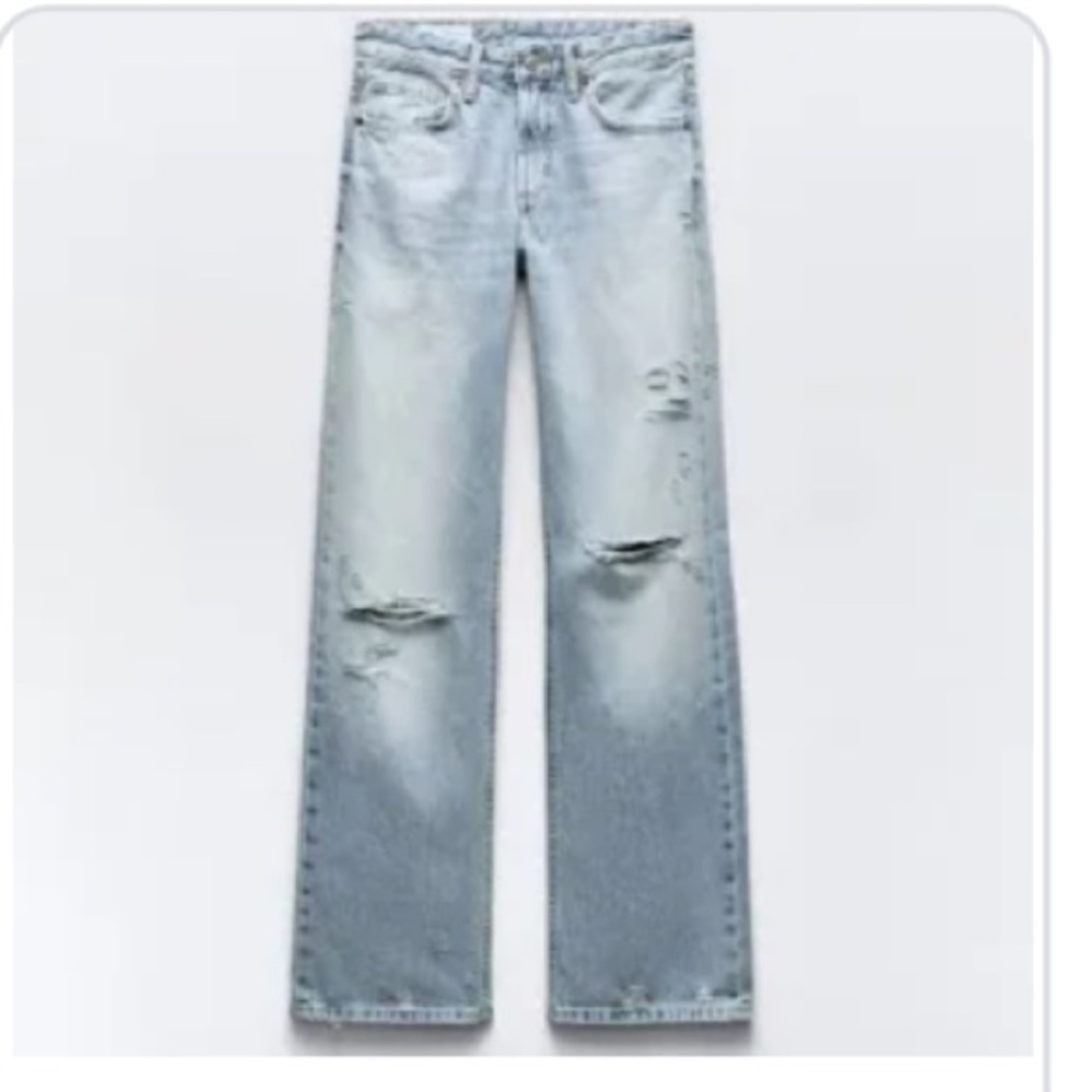 NWT Zara regular fit mid rise regular leg long length rigid jeans size 4.